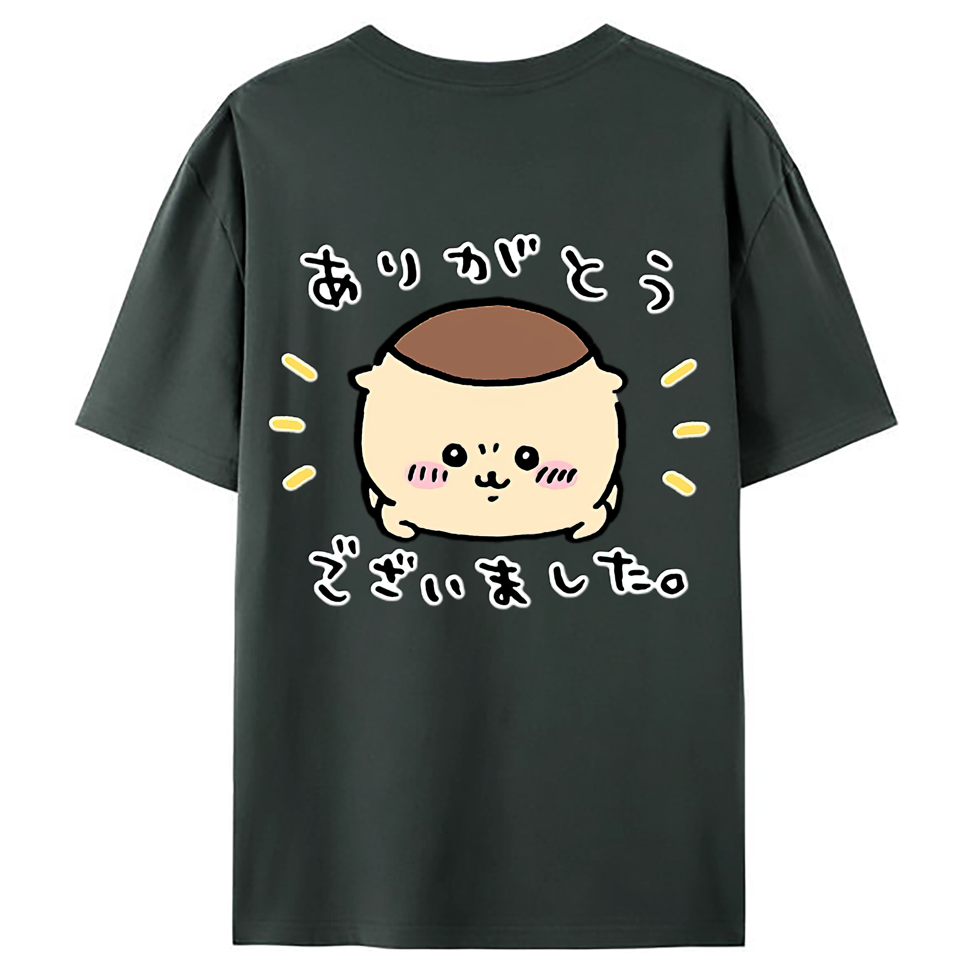 （画像用） ちいかわ くりまんじゅう Chii-kawa kuri manjū 綿100％ メンズ半袖Tシャツ（バックプリント） 通気性